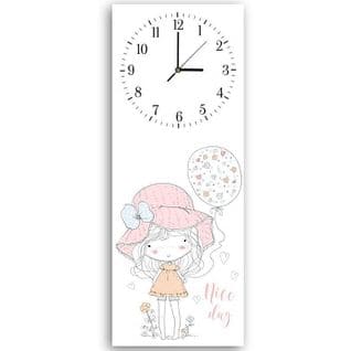 Horloge Murale Élégance Et Douceur Pour Enfants 25 X 65 Cm Rose