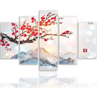 Tableau Le Japon Paysage 4 200 X 100 Cm Blanc