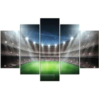 Tableau Un Stade De Football à L'honneur 100 X 70 Cm Vert