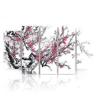 Tableau Cerisier Japonais 150 X 100 Cm Blanc