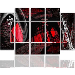 Tableau Intérieur Abstraction Rouge 100 X 70 Cm Rouge