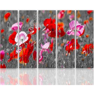 Tableau Coquelicots Rouges 150 X 100 Cm Rouge