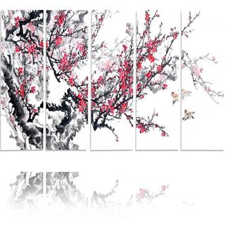 Tableau Cerise Japonaise 200 X 100 Cm Blanc