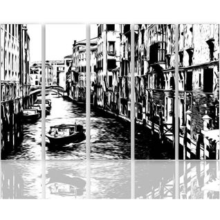 Tableau Canal De Venise 150 X 100 Cm Noir