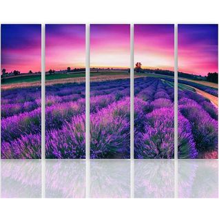 Tableau Paysage Lavande 300 X 140 Cm Violet