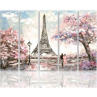 Tableau Le Printemps à Paris 300 X 140 Cm Rose