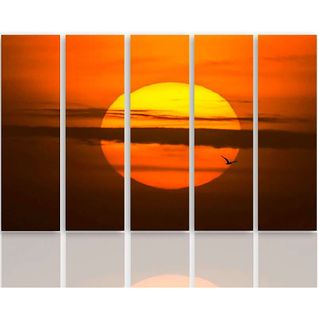 Tableau Le Soleil Couchant 200 X 100 Cm Orange