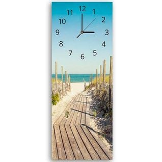 Horloge Panorama Plage Et Mer Pour Ambiance Bord De Mer 30 X 90 Cm Bleu