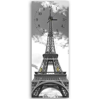 Horloge Murale Paris Élégante Et Graphique Design 30 X 90 Cm Gris
