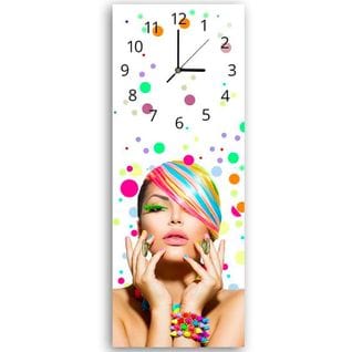 Horloge Murale Design Unique Et Colorée - Accroche-regard Déco 40 X 118 Cm Blanc