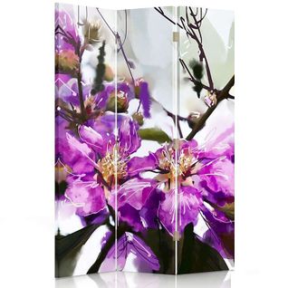 Paravent Décoratif Fleur Pourpre - Élégance Et Intimité 110 X 180 Cm - 1 Face Déco Violet