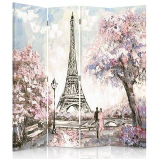 Paravent Printemps à Paris - Élégance Et Romance Chez Vous 145 X 150 Cm - 1 Face Déco Rose