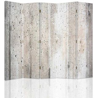 Paravent Design Effet Béton Pour Décoration Intérieure Moderne 180 X 180 Cm - 1 Face Déco Blanc