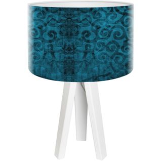 Lampe De Chevet Bois Bleu 30x30x45cm