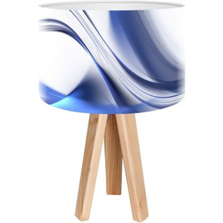 Lampe De Chevet Bois Bleu 30x30x45cm