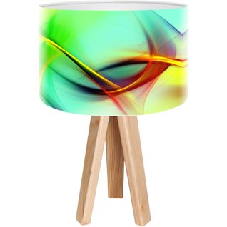 Lampe De Chevet Bois Vert 30x30x45cm