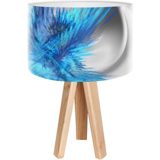 Lampe De Chevet Bois Bleu 30x30x45cm