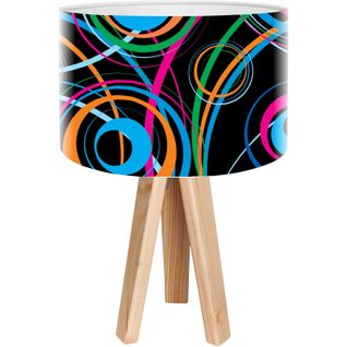 Lampe De Chevet Bois Noir 30x30x45cm