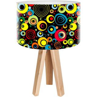 Lampe De Chevet Bois Noir 30x30x45cm