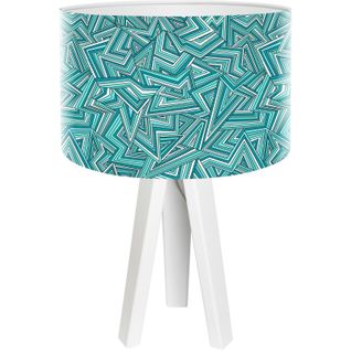 Lampe De Chevet Bois Bleu 30x30x45cm