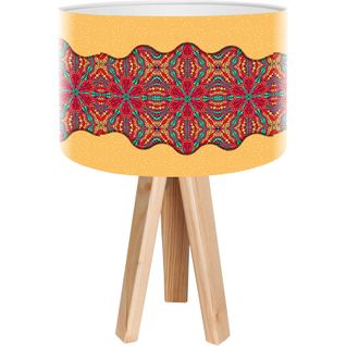 Lampe De Chevet Bois Rouge 30x30x45cm