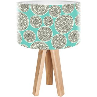 Lampe De Chevet Bois Bleu 30x30x45cm