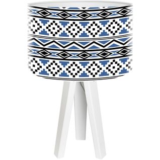 Lampe De Chevet Enfant Trépied Blanc Abat Jour Bleu