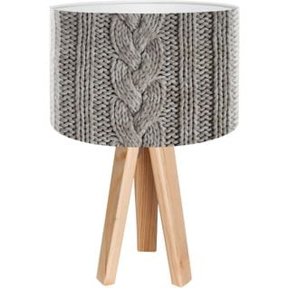 Lampe De Chevet Bois Noir 30x30x45cm