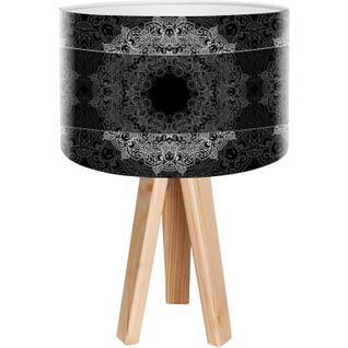 Lampe De Chevet Bois Noir 30x30x45cm