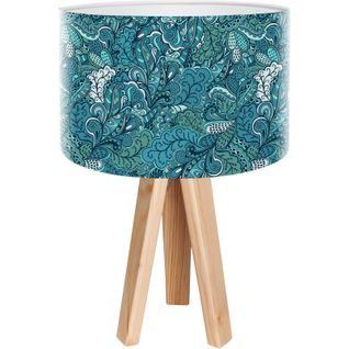 Lampe De Chevet Bois Bleu 30x30x45cm