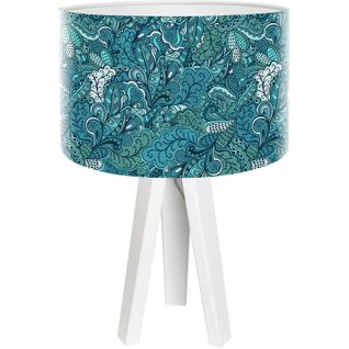 Lampe De Chevet Bois Bleu 30x30x45cm