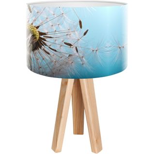 Lampe De Chevet Bois Bleu 30x30x45cm