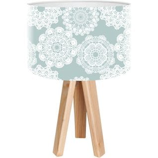 Lampe De Chevet Bois Bleu 30x30x45cm