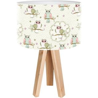 Lampe De Chevet Enfant Trépied Bois Clair Abat Jour Beige