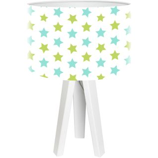 Lampe De Chevet Enfant Trépied Blanc Abat Jour Multicolore