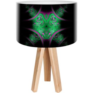 Lampe De Chevet Bois Vert 30x30x45cm