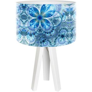 Lampe De Chevet Bois Bleu 30x30x45cm