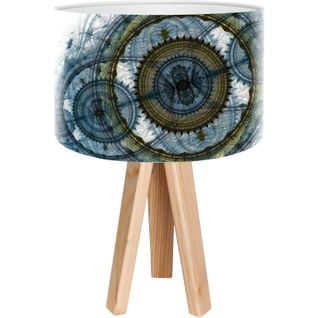 Lampe De Chevet Bois Bleu 30x30x45cm