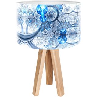 Lampe De Chevet Bois Bleu 30x30x45cm