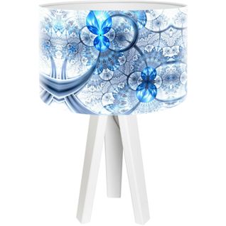 Lampe De Chevet Bois Bleu 30x30x45cm