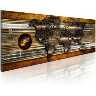 Tableau La Carte D'or 150 X 50 Cm Marron