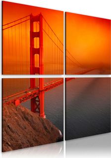 Tableau Pont Du Golden Gate San Francisco 60 X 60 Cm Orange