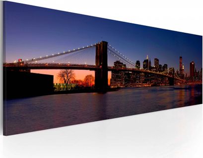 Tableau Panorama Du Pont De Brooklyn 135 X 45 Cm Noir