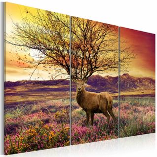 Tableau Cornage De Fantaisie - Triptyque 90 X 60 Cm Orange