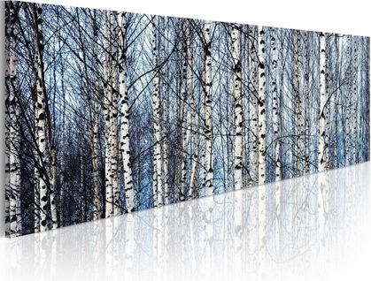 Tableau Bouleaux Blancs 135 X 45 Cm Blanc