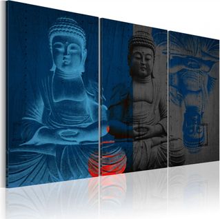 Tableau Bouddha 90 X 60 Cm Bleu