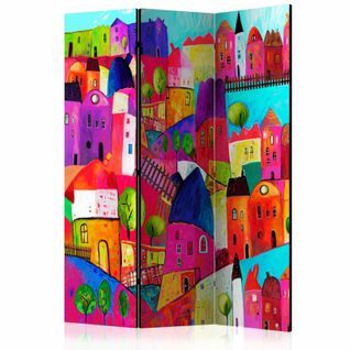 Paravent Enfant Rainbow-hued Town Multicolore 135x172