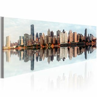 Tableau Matin Manhattan 120 X 40 Cm Blanc