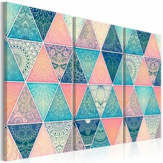 Tableau Triangles Orientaux 120 X 80 Cm Bleu