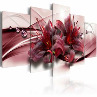 Tableau Lys Rose 200 X 100 Cm Rouge